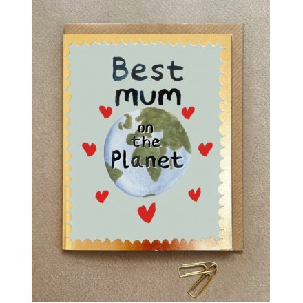 Planet's Best Mum Greetings Card, 13.8cm