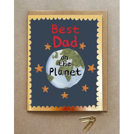Best Dad On The Planet Greetings Card, 13.8cm