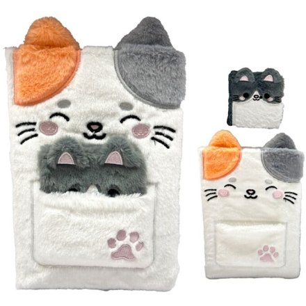 Adoramals Lola the Cat Plush Notebook Pouch & Mini Notebook