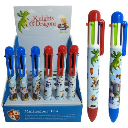 2/A Knights & Dragons Multi Colour Pen (6 Colours)