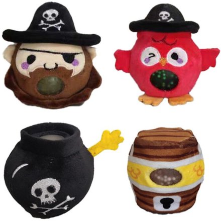4/A Queasy Squeezies Jolly Rogers Pirate Plush Squeezy Toy