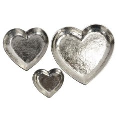 a lovely set of heart tray trinket set