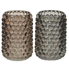 2/A Bobble Glass Candle Holder, 12.5cm 