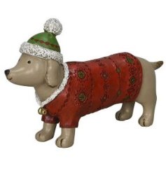 Winter Dachshund Ornament, 19cm 