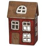 Red T-Light Candle House, 14cm 