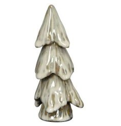 14cm Glazed Tree Ornament