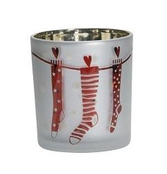 Candle Holder Stocking Design, 8cm 