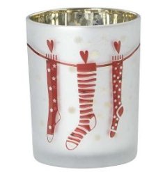 Red Stocking Candle Holder, 12.5cm 