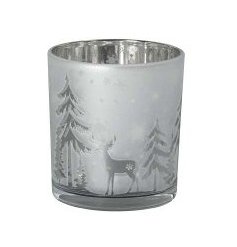 Silver Forrest Candle Holder, 8cm 