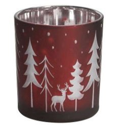8cm Deer & Tree Design Candle Holder