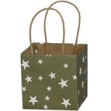Gift Bag Green Star Design, 10.5cm 