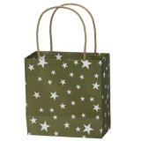 Green Paper Bag Stars 16cm