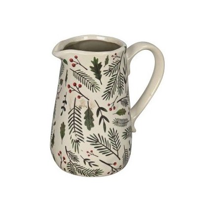 Deko Jug with Leaf Design, 18.5cm 