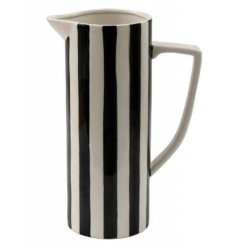 A tall, chic and contemporary vase with a monochrome stripe design. 