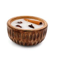 12cm Bark Candle Bowl W/spices