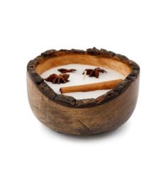 12cm Bark Candle Bowl w/ Spice