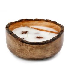 Bark Candle with Spices 17cm