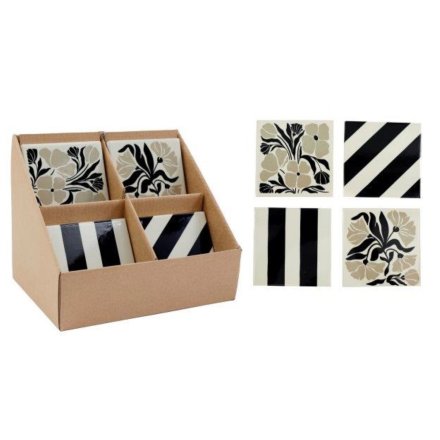Monochrome Coaster Mix, 10cm