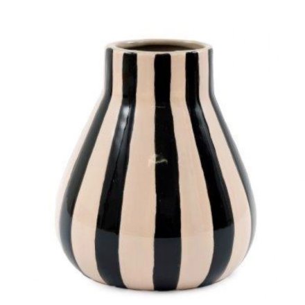 Black Stripe Vase - 14cm