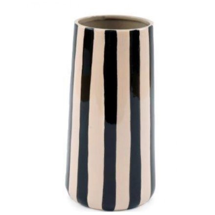 Neutral Stripe Vase, 21cm 