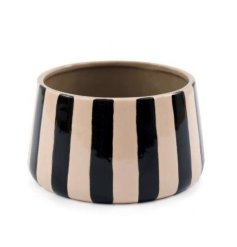 Add a dash of sophistication to your space with stylish striped planter 