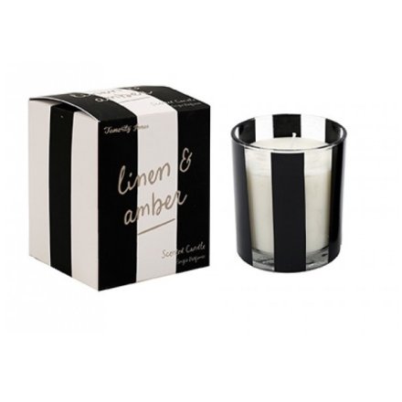 Black Striped Candle