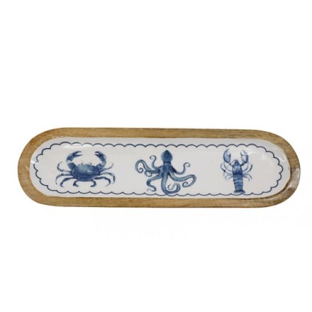 Sealife Enamel Tray, 45cm