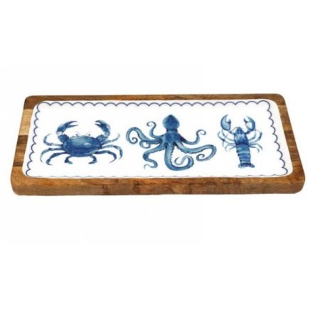 Sealife Enamel Tray, 40cm