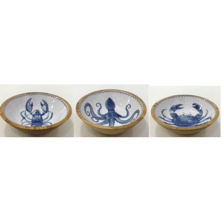 3A Sealife Wood Bowl, 25cm