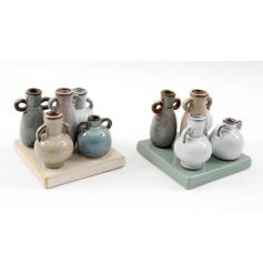 5pc Mini Urns On Plaque 2/a