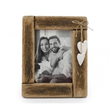 5x7" Wooden Photo Frame W/hearts