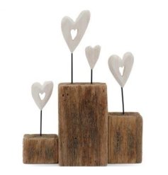 Wooden Hearts Ornament 24cm