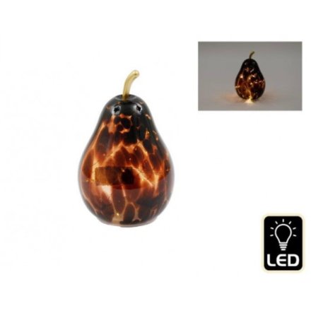 Led Tortoiseshell Pear, 17cm