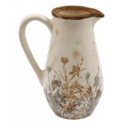 25.5cm Rustic Floral Jug 