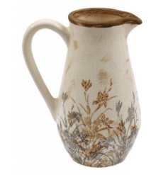 Elevate your home with our stunning 25.5cm Floral Pattern Jug Vase to bring in natural charm.