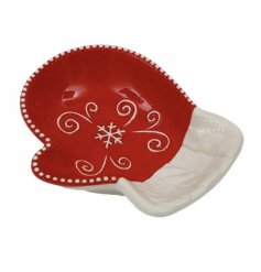 Festive Mitten Plate 16.5cm