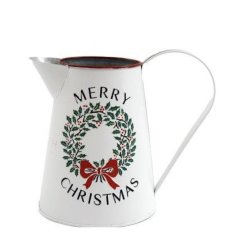 Enjoy the festive season with this beautifully decorated Merry Christmas jug. Complete with a traditional wreath design.