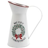 25cm Metal Jug w/ Wreath