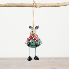 Add some festive charm to the home with this adorable metal reindeer hanger.