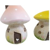 A whimsical mushroom made from ceramic in 2 assorted designs. 