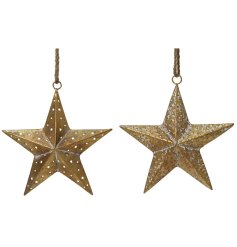 2/A Hanging Star Deco, 24.5cm 