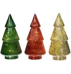 3/A Micro Led Glass Tree, 23cm 