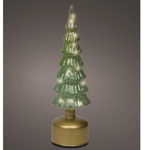 Glass Indoor LED Rotating Tree, 33cm 