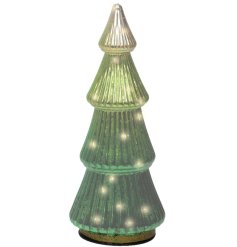 Indoor Green Flashing Tree, 25cm 