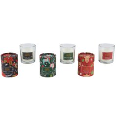 Scented Festive Candles 3ass