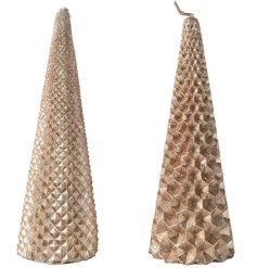2/A Metallic And Glitter Cone Candle Paraffin, 20cm 
