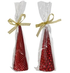 2/A Candle Paraffin Cone Metallic And Glitter, 15cm 