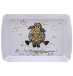 charming bug art serving tray 