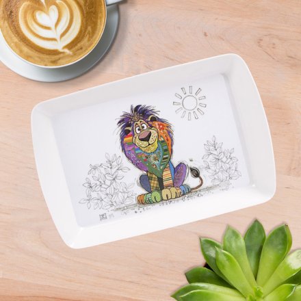 lion bug art serving tary platter 