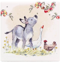 Add a touch of British countryside charm to your home with our Donkey Goose & Hen Coaster 